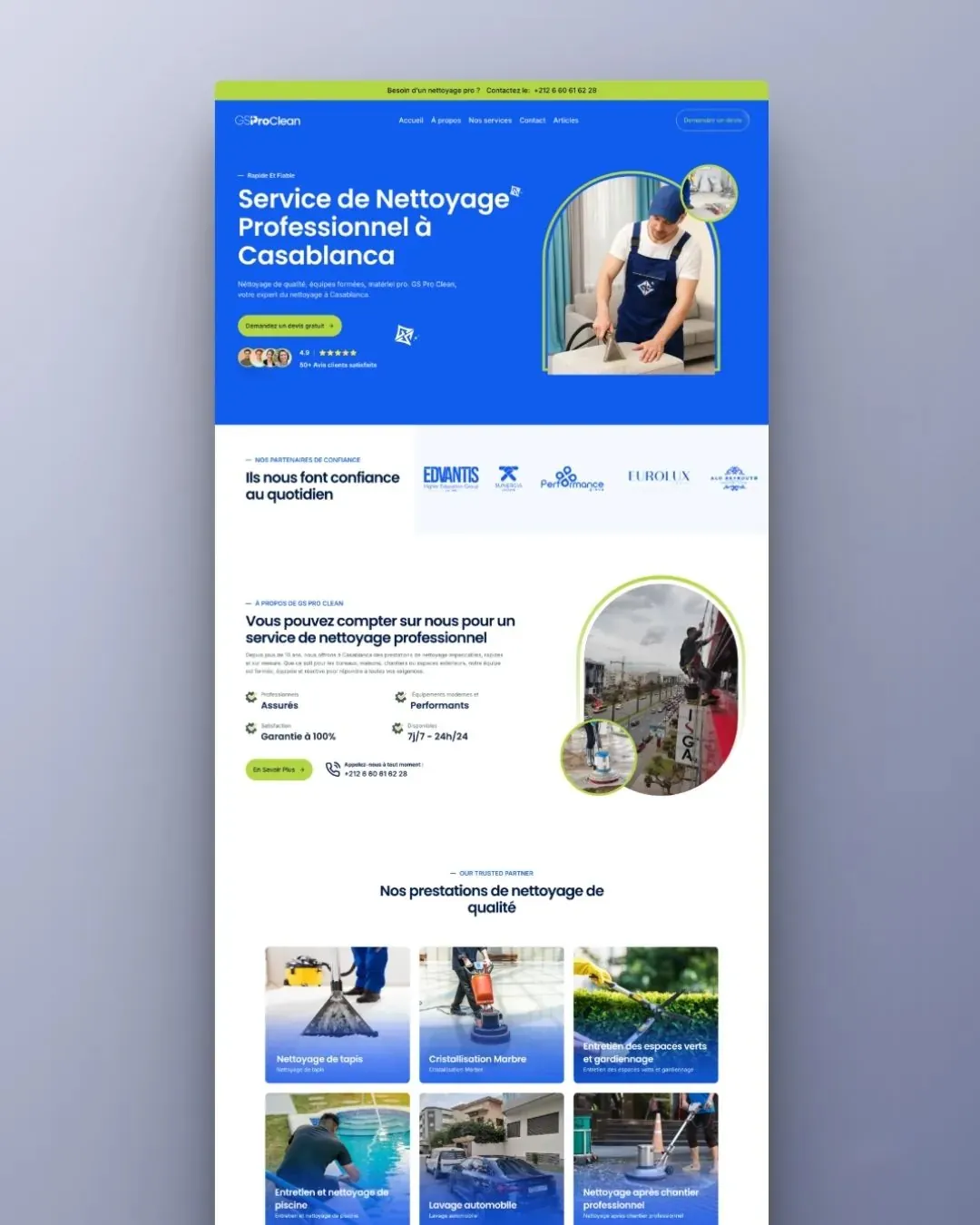 Gs Pro Clean website by We Developz: Branding · Design · Development