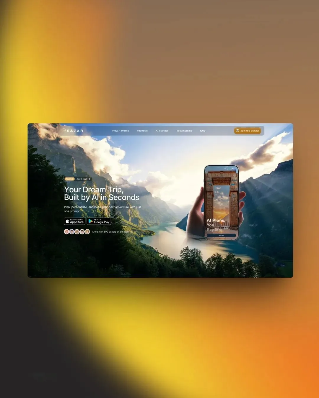 Safar AI website by We Developz: Design · Development