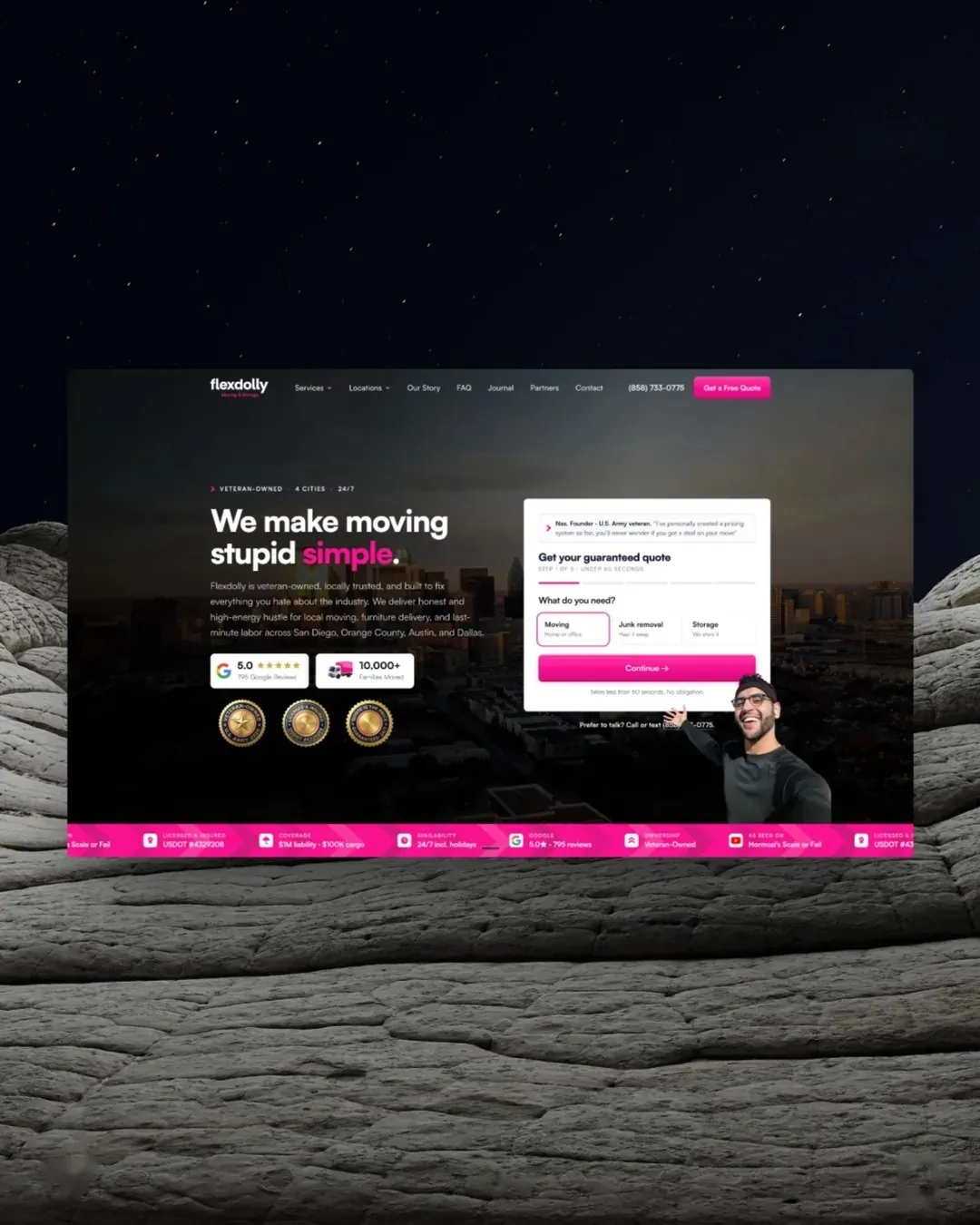 Flexdolly Moving & Storage: Web Design · Development · SEO & GEO Setup by We Developz, screen 3