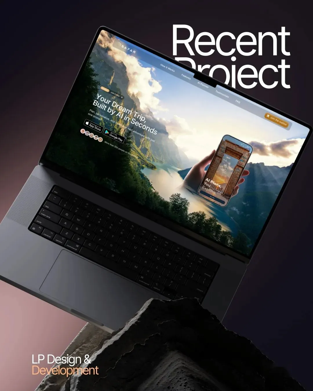 Safarai AI Landing: Design · Development by We Developz, screen 2